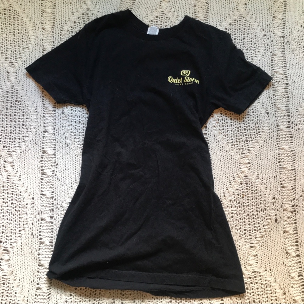 Quiet Storm Pacific Surf Shop logo black tee